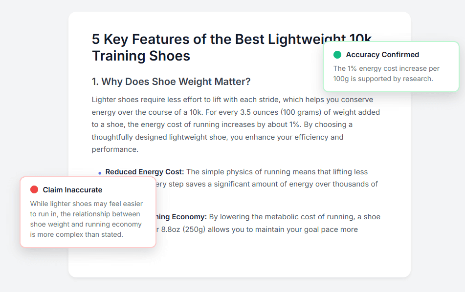 Fact checking preview